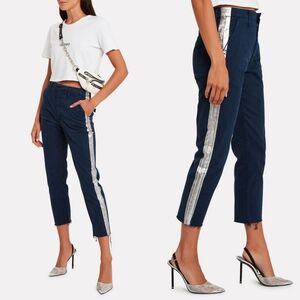 Stylish Navy Pants with Silver Accents